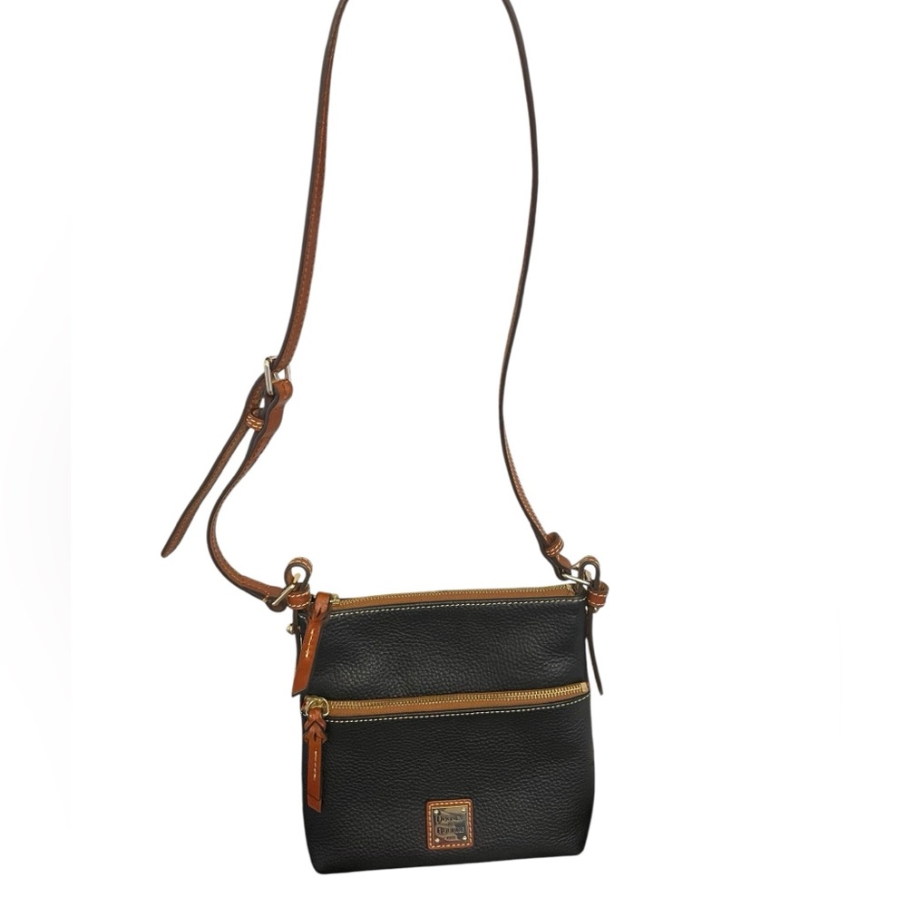 DOONEY & BOURKE Pebble Grain Leather Carrier Crossbody Bag Adjustable Strap